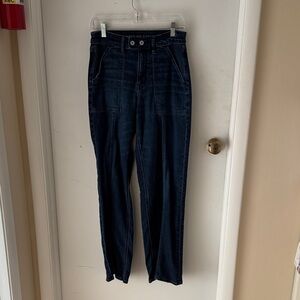 American Eagle Outfitters Deep Blue Straight Leg Jeans